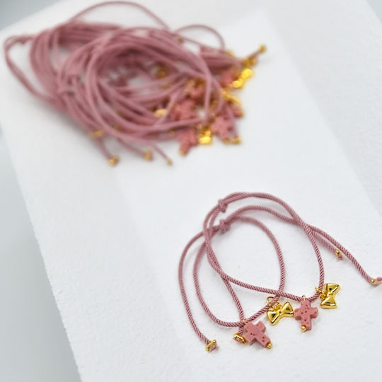 Afitechno Taufe Anhänger Armbänder Rosa 50 Stück A129