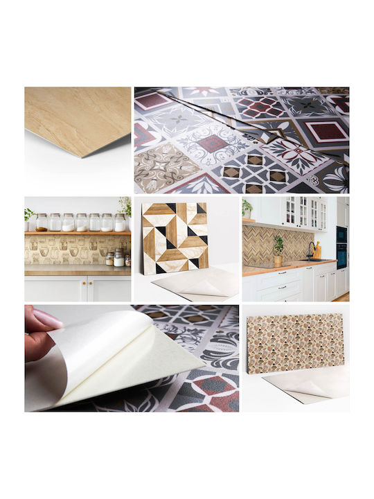 Decorative Vinyl Tile Stickers Inclined Chessboard 9x30x30 Cm