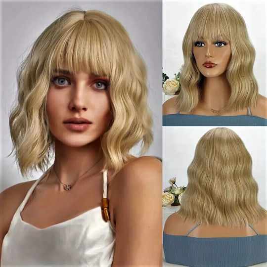 Animis Beauty Perucă cu Păr Sintetic în Blondă Culoare 36cm
