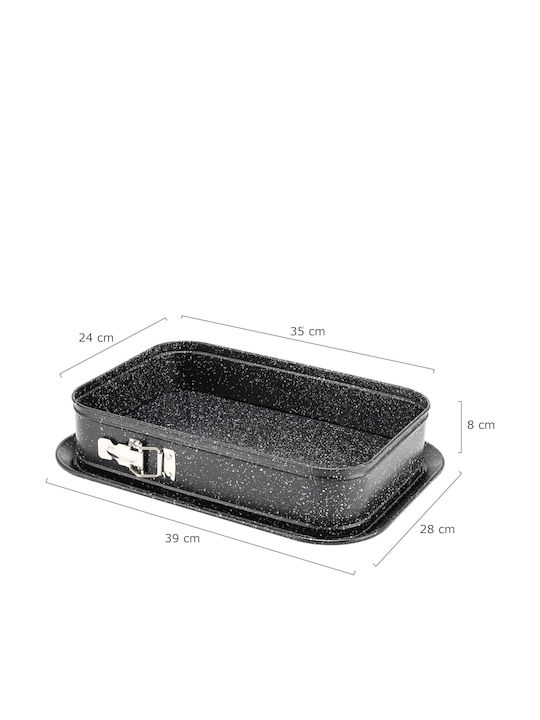 Formă de Patiserie pentru Chec Rectangulare cu Bază Detașabilă 39.5x28x8buc 1buc