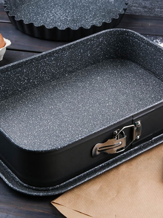 Formă de Patiserie pentru Chec Rectangulare cu Bază Detașabilă 39.5x28x8buc 1buc
