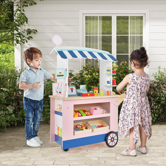 Costway Children's Wooden Toy Cash Register for 3+ Years