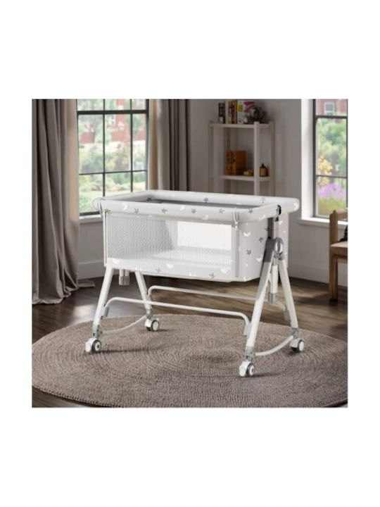 Lazarid Cradle with Mattress and Wheels Gray