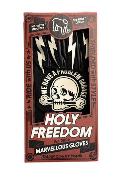 Holy Freedom Tools Summer Men's Motorcycle Gloves Black/White