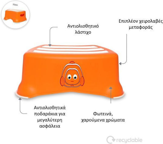 My Little Step Stool Помощно Стомпало За Баня Clownfish Mlss-cf