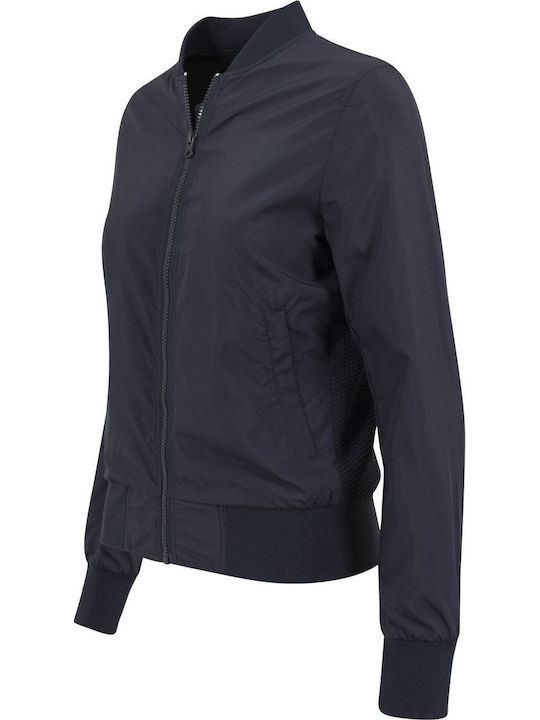 TB1217 Κοντό Γυναικείο Bomber Jacket Navy Μπλε