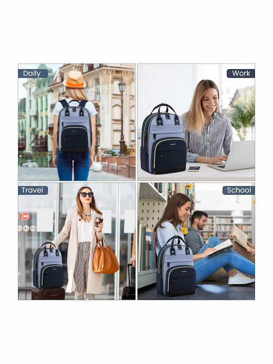 Lovevook Wasserdicht Tasche Rucksack für Laptop 15.6" Navy/beige MB2012