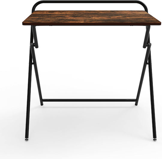 Mc127 B Folding Wooden Kitchen Table With Brown Metal Frame 50x80cm