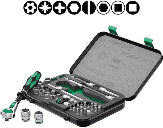 Wera Tool Ратчетни и гнездови гарнитури 1\4" 42бр