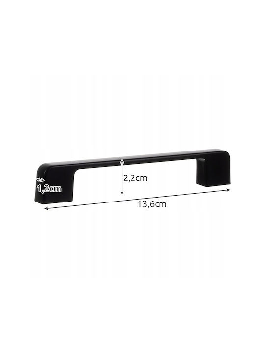 Mâner Mobilier din Metal Matt Black 136mm (Distanța între Centre 22mm) ZY12223QWS80 10buc