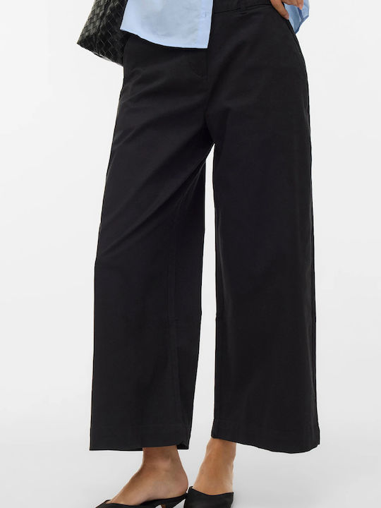 Vero Moda Femeiesc Tesatura Pantaloni Larg Black