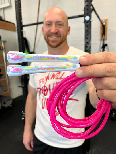 Coardă De Sărit 6 Mm Cablu Pvc Do Hard Things Elite Jumps Roz