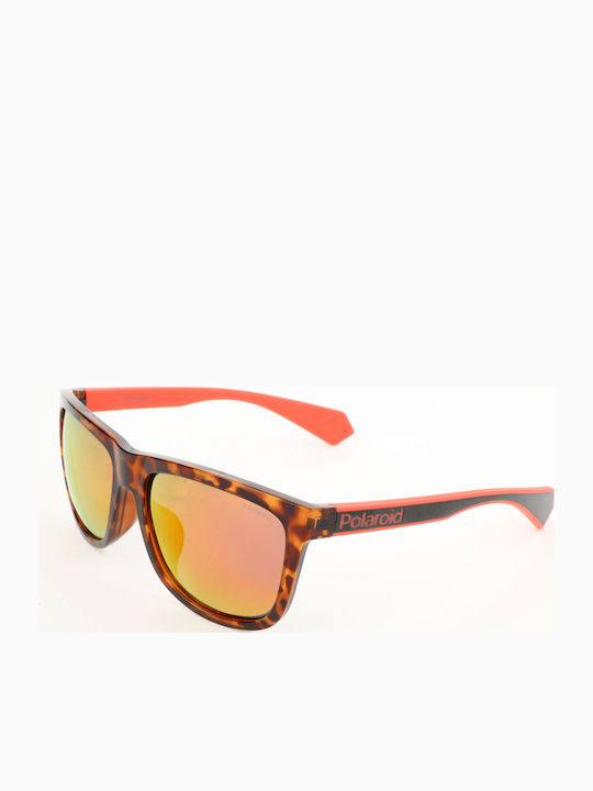 Polaroid Women's Sunglasses with Brown Tartaruga Plastic Frame and Orange Polarized Lens PLD6062FS 086