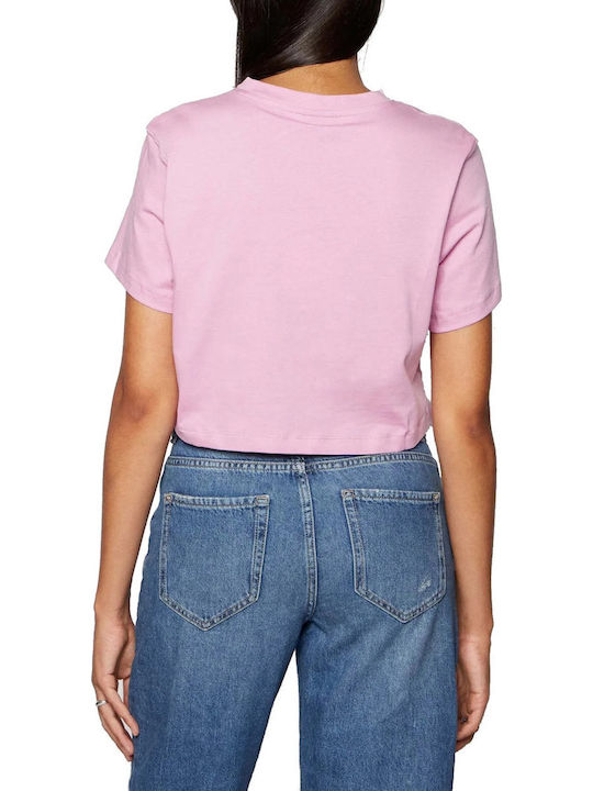 Impara Women's Summer Crop Top Cotton Short Sleeve Lilacc