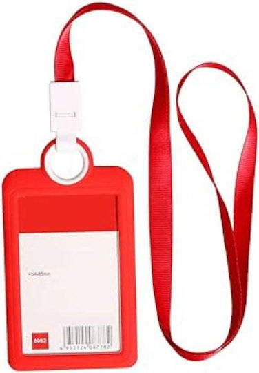 Card Holder Double-sided Transparent Id Badge Card Holder Plastic Vertical Double Sided Name Card Badge Holder Lanyard School Business Office Blue