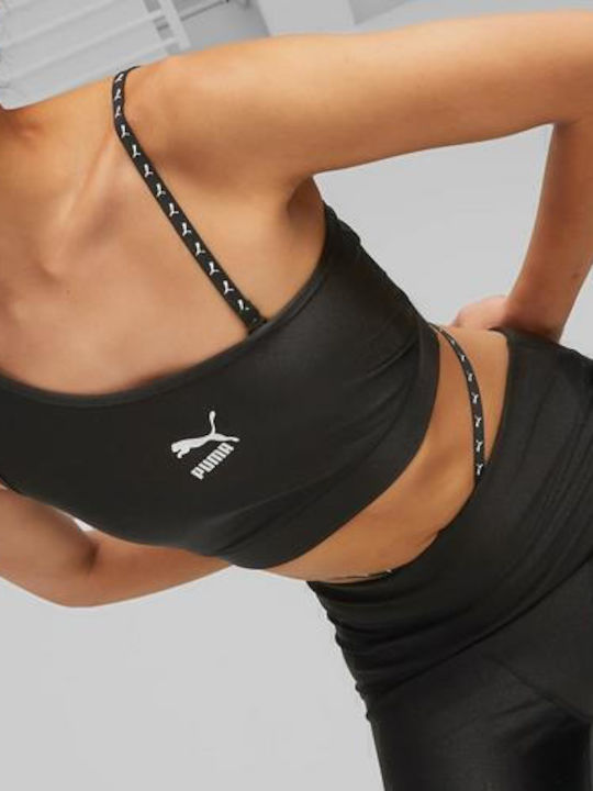 Dare To Women's Summer Crop Top with One Shoulder Black
