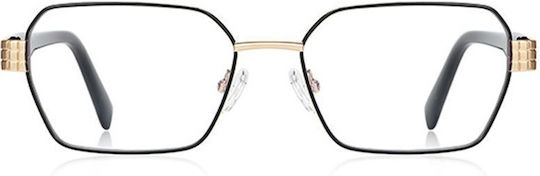 Techsuit Anti-Blue Light Glasses Reflex PC 3161 Women Rectangle Metal Frame AC Lens Black