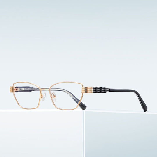 Techsuit Ochelari De Protecție Împotriva Luminii Albastre Reflex Pc 3162 Femei Dreptunghi Cadru Metalic Lentile Ac Negre