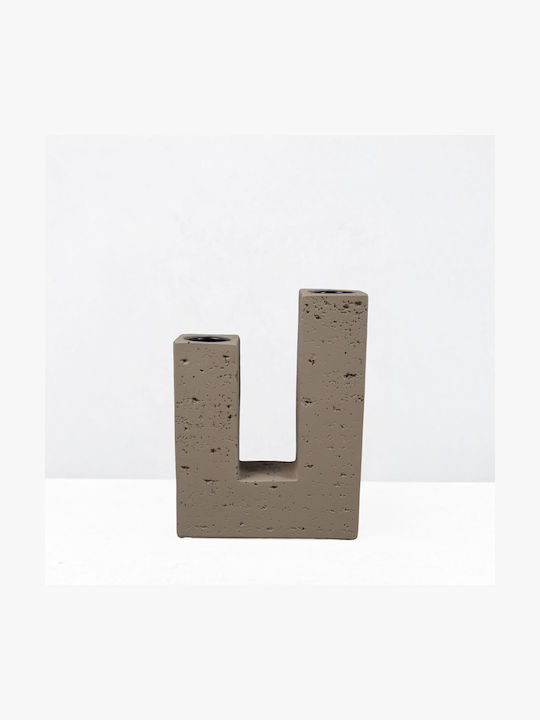 InTheBox FLUX Kerzenhalter aus Polyresin in Braune Farbe 12x4x16cm