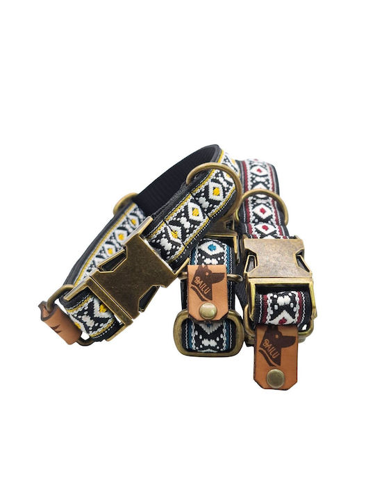Dog Collar Tribal Urban Adjustable Fabric Collar Bailu Xs 22 34cm Neck Diameter 2cm Width Yellow