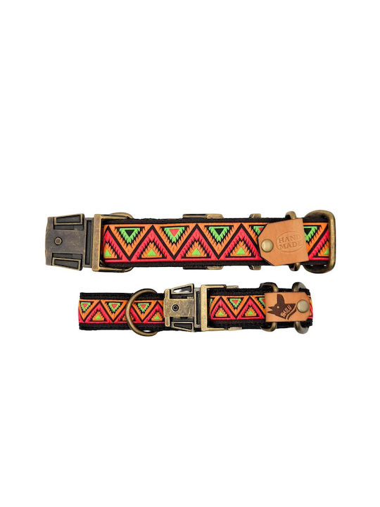 Dog Collar Kilim Urban Adjustable Fabric Collar Bailu L 39 63cm Width 2.5cm Neon Green
