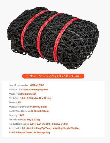 Vevor Nets for Hay 180x180x180cm