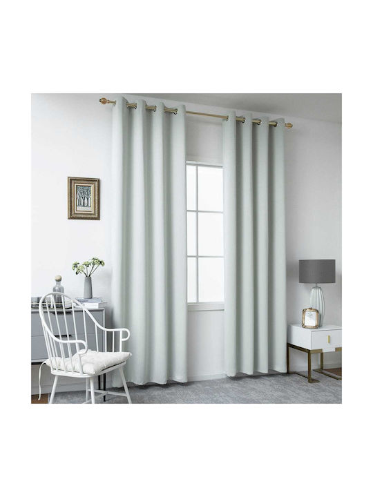 Beauty Home Κουρτίνα Συσκότισης με Τρουκς Γκρι 140x270εκ.