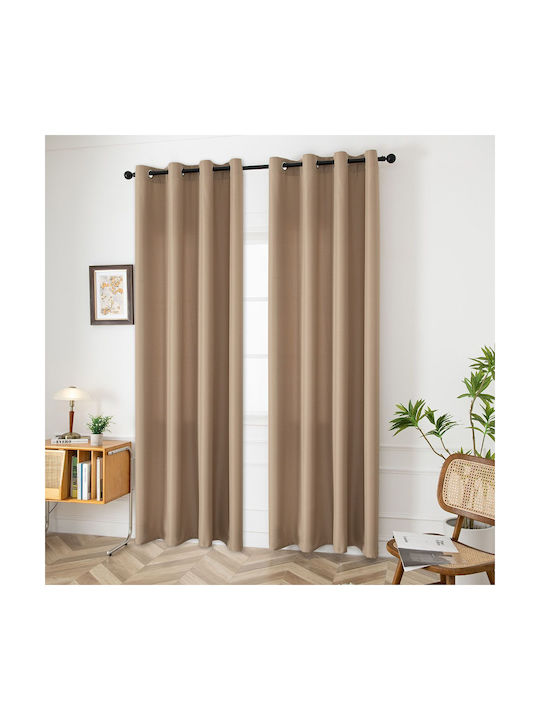 Beauty Home Κουρτίνα με Τρουκς Μπεζ 140x270εκ.