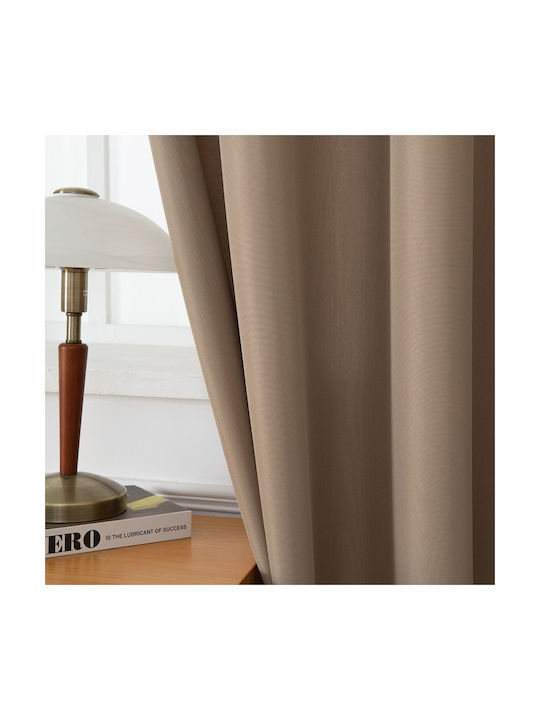 Beauty Home Κουρτίνα με Τρουκς Μπεζ 140x270εκ.