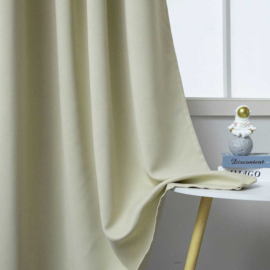 Beauty Home Κουρτίνα Συσκότισης με Τρουκς Μπεζ 140x270εκ.