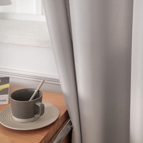 Beauty Home Κουρτίνα με Τρουκς Γκρι 140x270εκ.