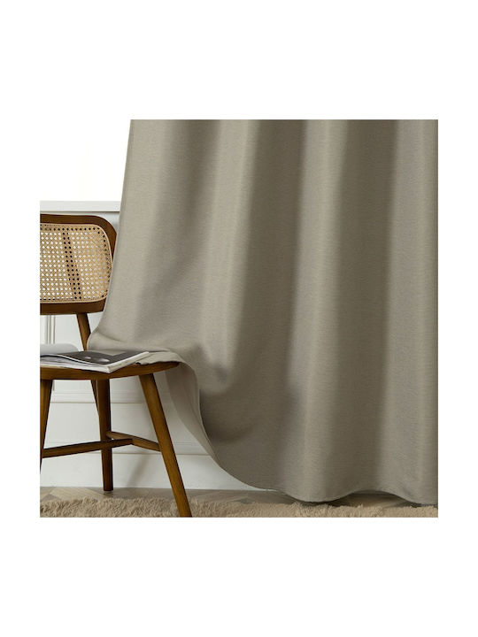 Beauty Home Κουρτίνα Συσκότισης με Τρουκς Μπεζ 140x270εκ.