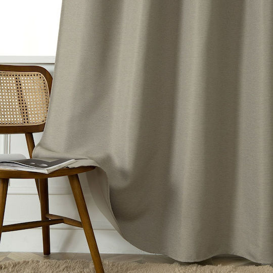 Beauty Home Κουρτίνα Συσκότισης με Τρουκς Μπεζ 140x270εκ.