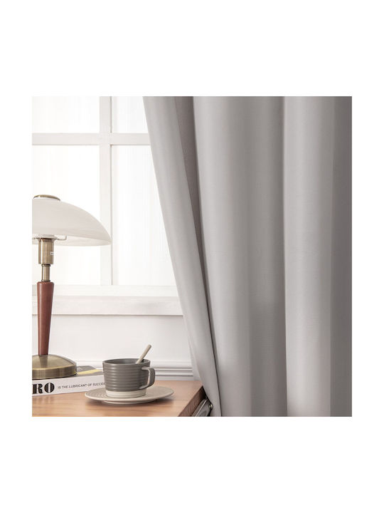 Beauty Home Κουρτίνα με Τρουκς Γκρι 140x270εκ.