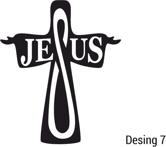 Metallic Cross Christ Depiction S35cm-x25cm Design-5