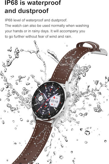 DT3 Smartwatch με Παλμογράφο (Μαύρο)