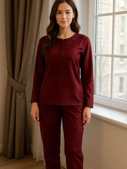 Caress Set Pijamale pentru Femei Bordeaux