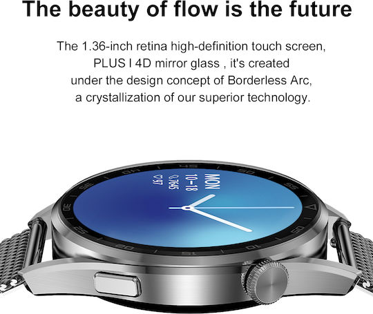 DT3 Smartwatch με Παλμογράφο (Μαύρο)