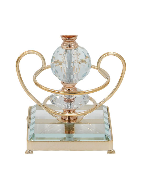 Glas-Kup mit Goldener Metallbasis und Kristallen Keskor 43234