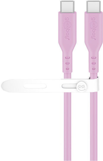 Goobay USB 2.0 Cable USB-C Male - USB-C 60W PD Pink 1.5m