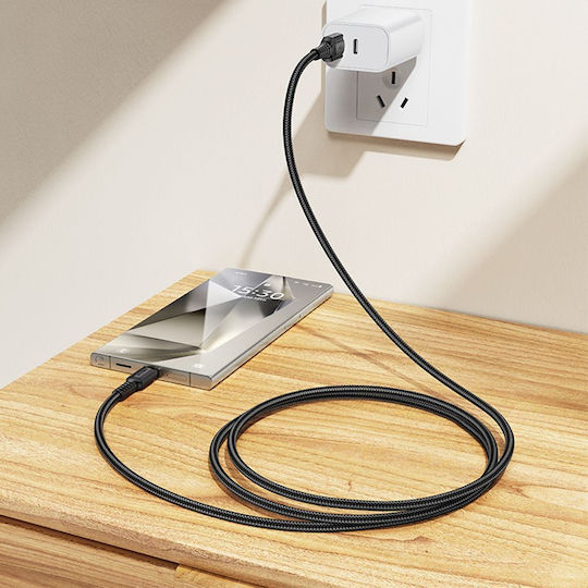Borofone Regular USB 2.0 Cablu USB-C bărbătesc - USB-A 18W Negru 1m (tt100627)