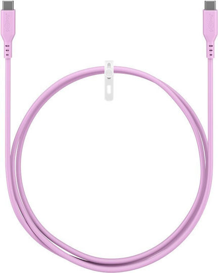 Goobay USB 2.0 Cable USB-C Male - USB-C 60W PD Pink 1.5m