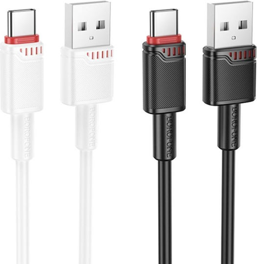 Borofone USB 2.0 Cable USB-C male - USB-A 18W Μαύρο 1m tt101796