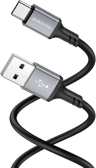 Borofone USB 2.0 Cable USB-C male - USB-A 18W Μαύρο 1m