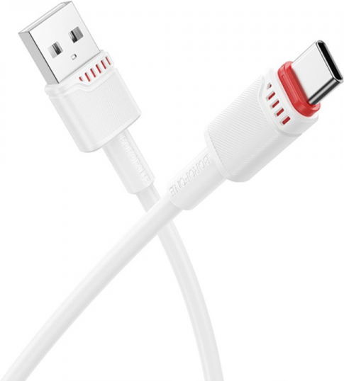 Borofone USB 2.0 Cable USB-C male - USB-A 18W Λευκό 1m tt101797
