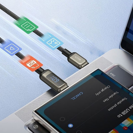 Lito Geflochten / LED USB 2.0 Kabel USB-C männlich - USB-C 60W Schwarz