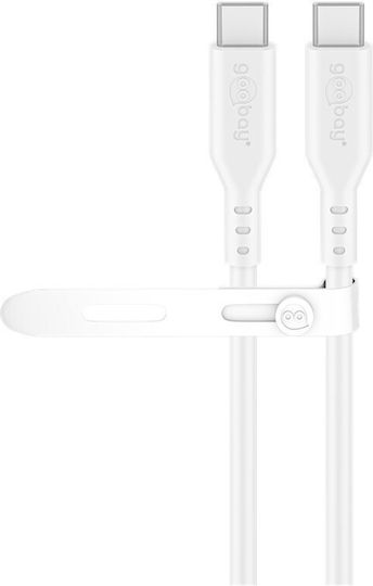Goobay USB 2.0 Cable USB-C male - USB-C 60W PD Λευκό 1.5m 77743