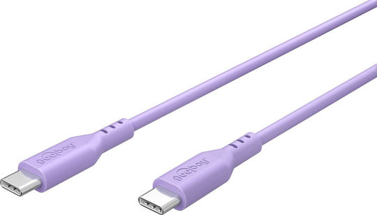 Goobay USB 2.0 Kabel USB-C männlich - USB-C 60W PD Lila 1,5m 77745