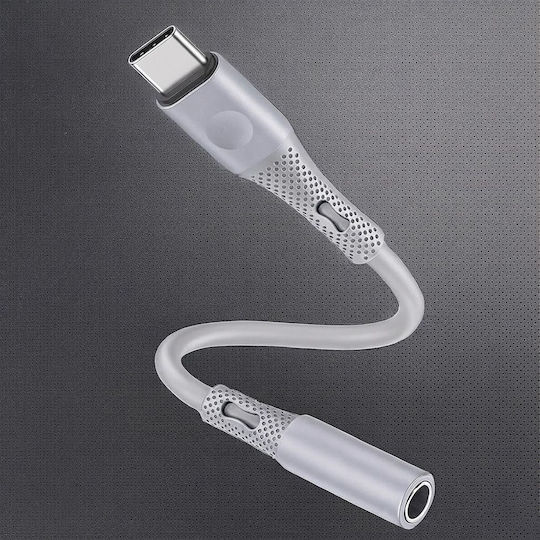 Techsuit Редовна USB 2.0 Кабел USB-C мъжки - 3,5 мм женски Сив 0.1м