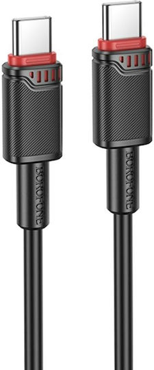 Borofone USB 2.0 Cable USB-C male - USB-C 60W Μαύρο 1m tt101624